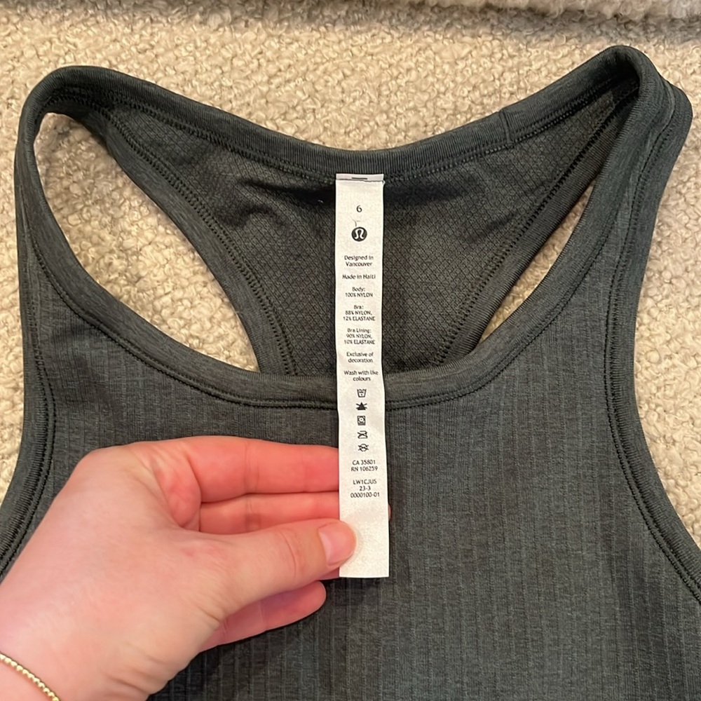 Lululemon Ebb to Street Cropped Racerback Tank Top, Light Support, B/C Cup - 6 - Picture 4 of 5